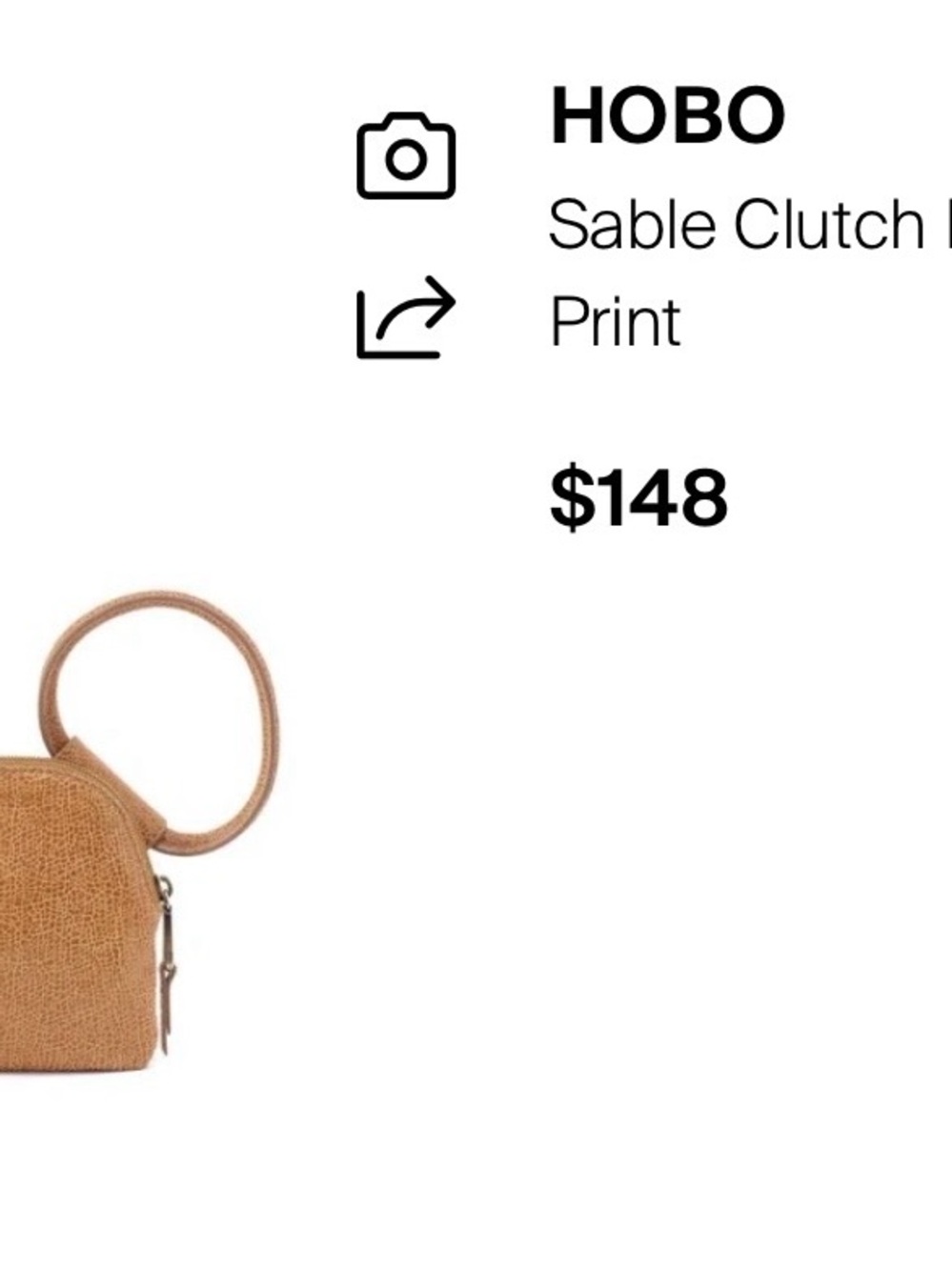HOBO Sable Wristlet Clutch in Tan Croc-Emboss